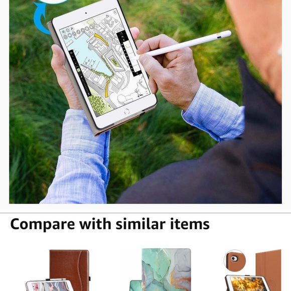 Ztotop Case for iPad Mini 5 Tan/Faux Leather with strap - Picture 10 of 10